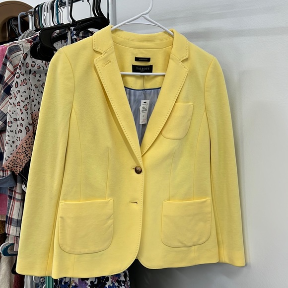 Talbots petite yellow button front blazer - Picture 1 of 5